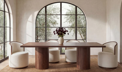 Rossi Swivel Dining Chair Cream.