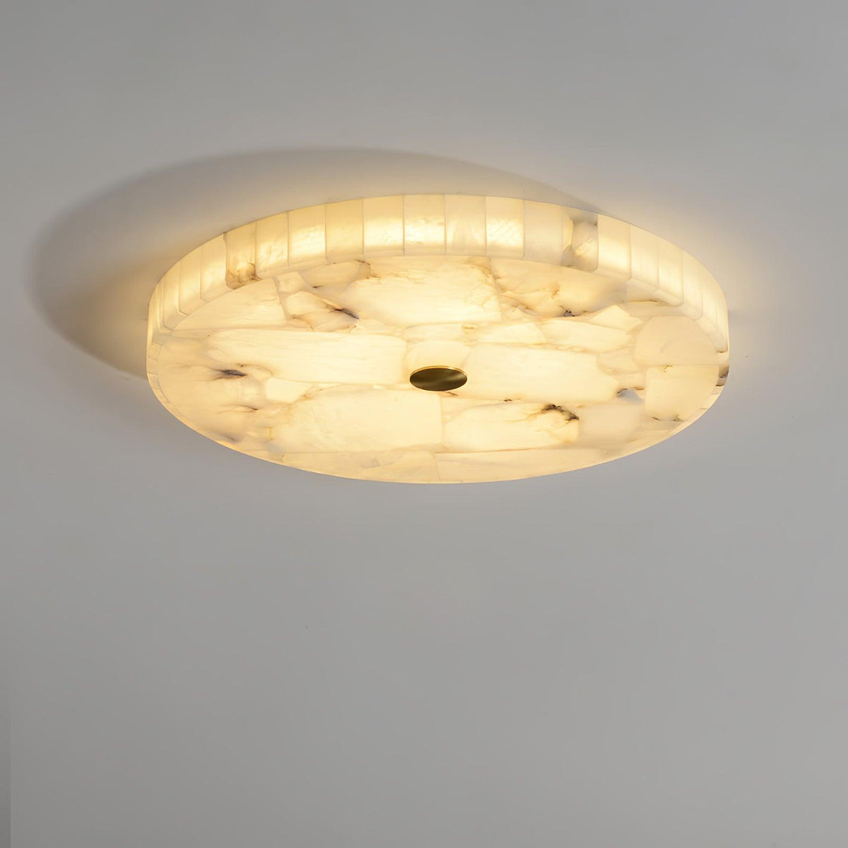 Round Mosaic Alabaster Ceiling Lamp