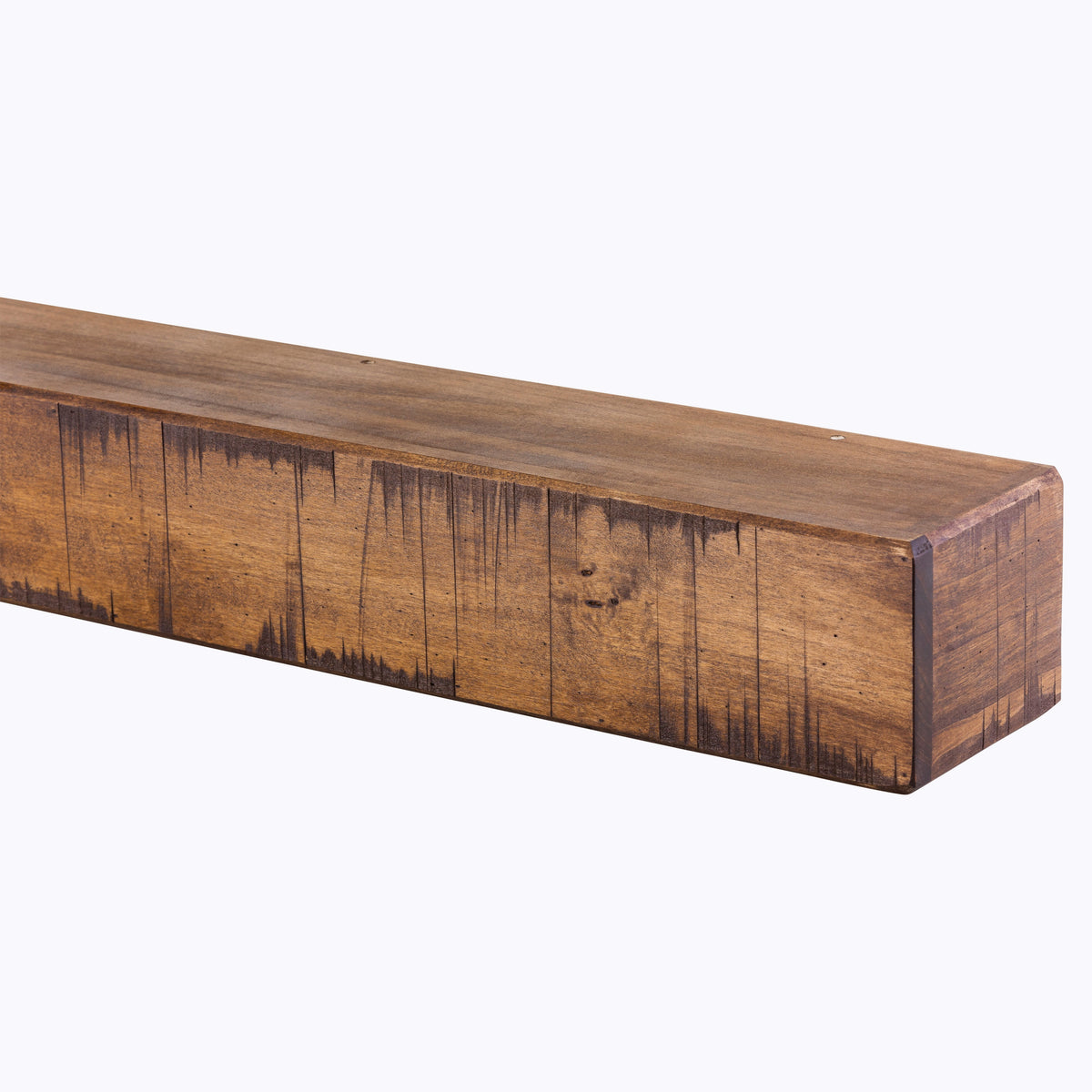 Rustic Poplar Fireplace Mantel Shelf.
