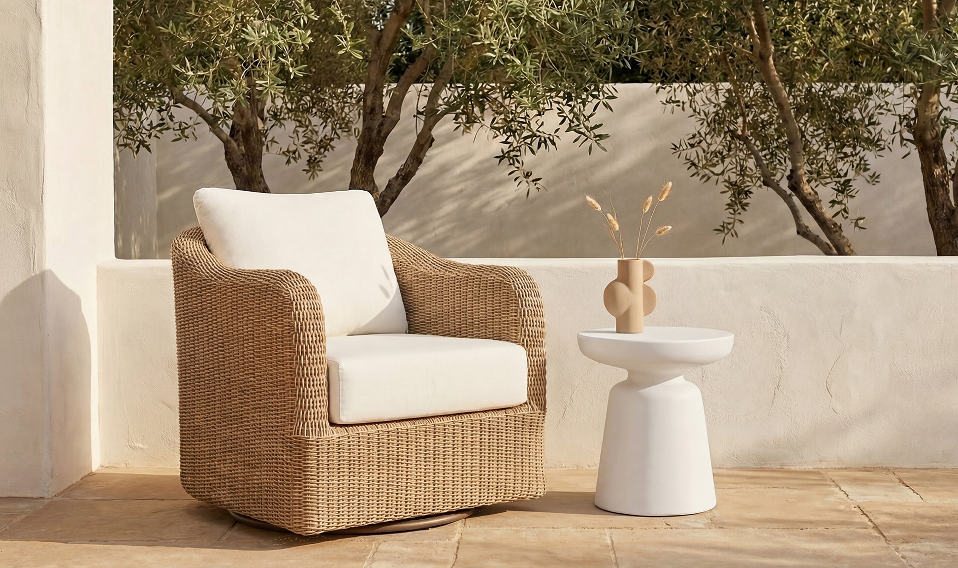 Ruth Outdoor Side Table White.