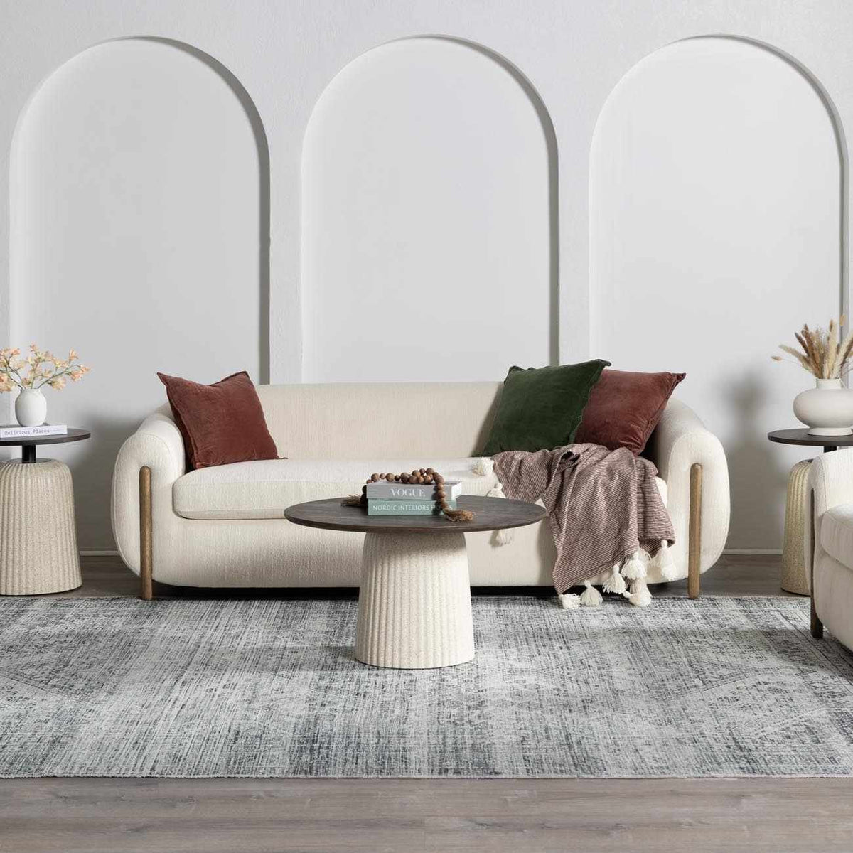 Barny Gray Blue Washable Rug - Clearance.