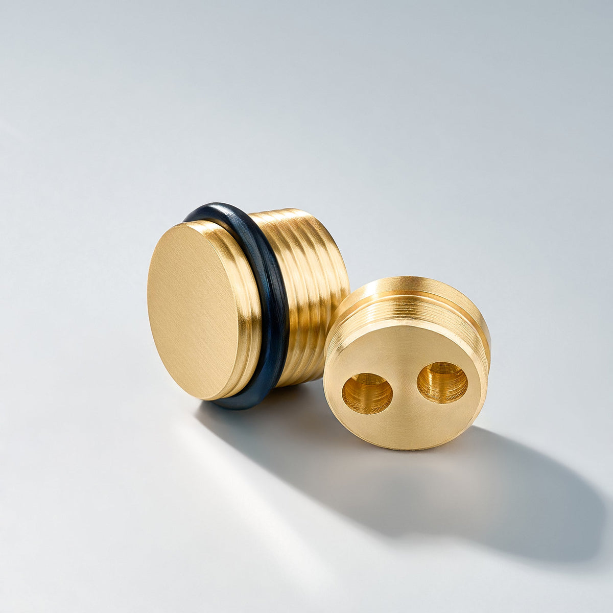 Bastion - Knurled Ring Solid Brass Door Stops.