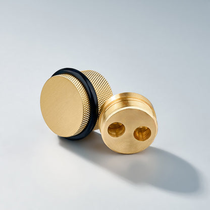 Bastion - Classic Knurled Solid Brass Door Stops.