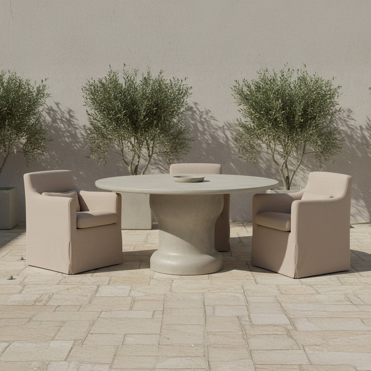 Magnolia Outdoor Dining Table Cream - lifestyle view 1