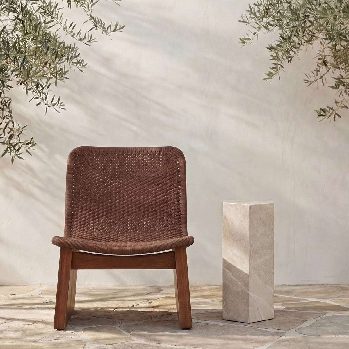 Nix Outdoor Side Table Cream - lifestyle view 1