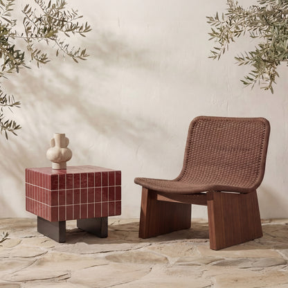 Farren Outdoor Side Table Brown - lifestyle view 1