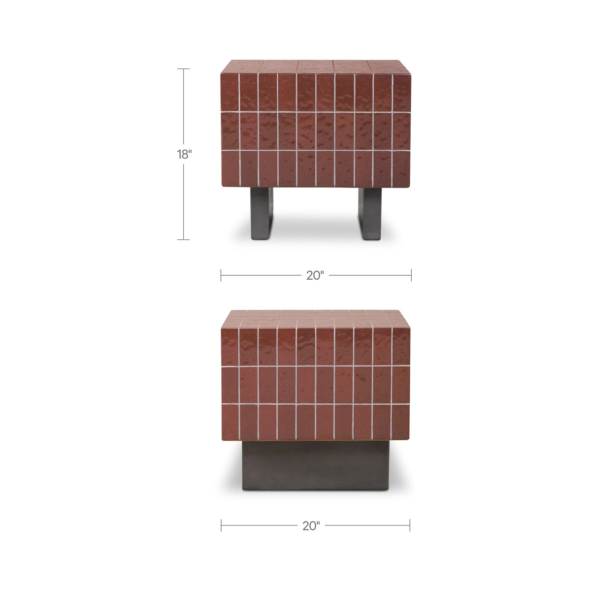 Farren Outdoor Side Table Brown - lifestyle view 2