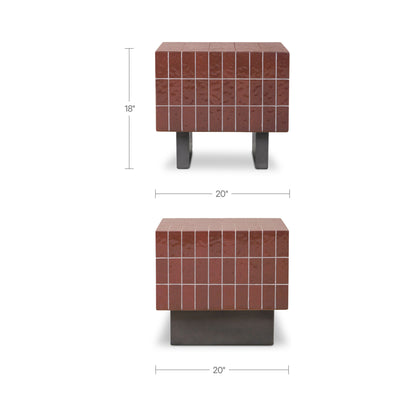 Farren Outdoor Side Table Brown - lifestyle view 2