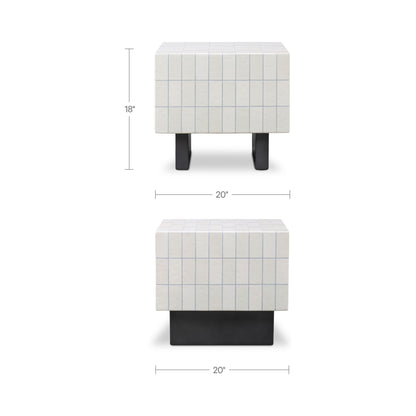 Farren Outdoor Side Table Cream - lifestyle view 2