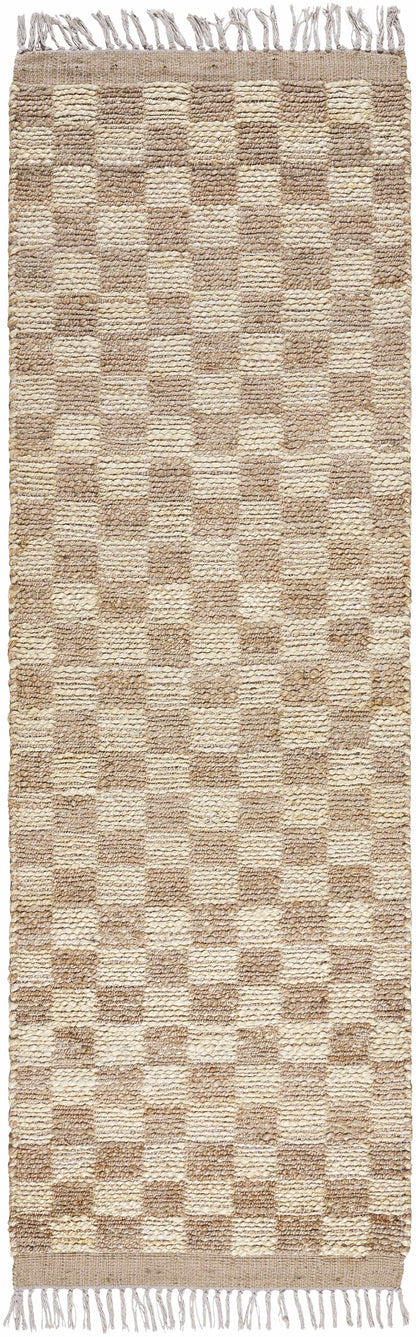 Ionut Checkered Jute Area Rug