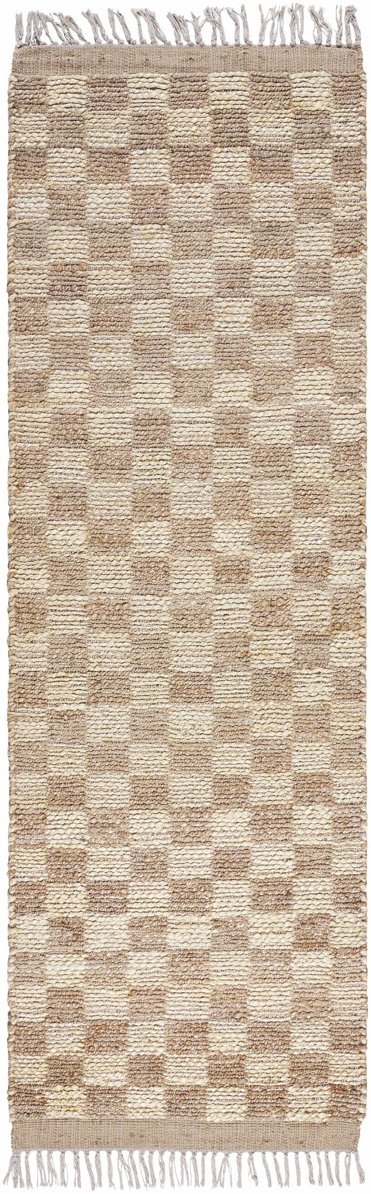 Ionut Checkered Jute Area Rug.