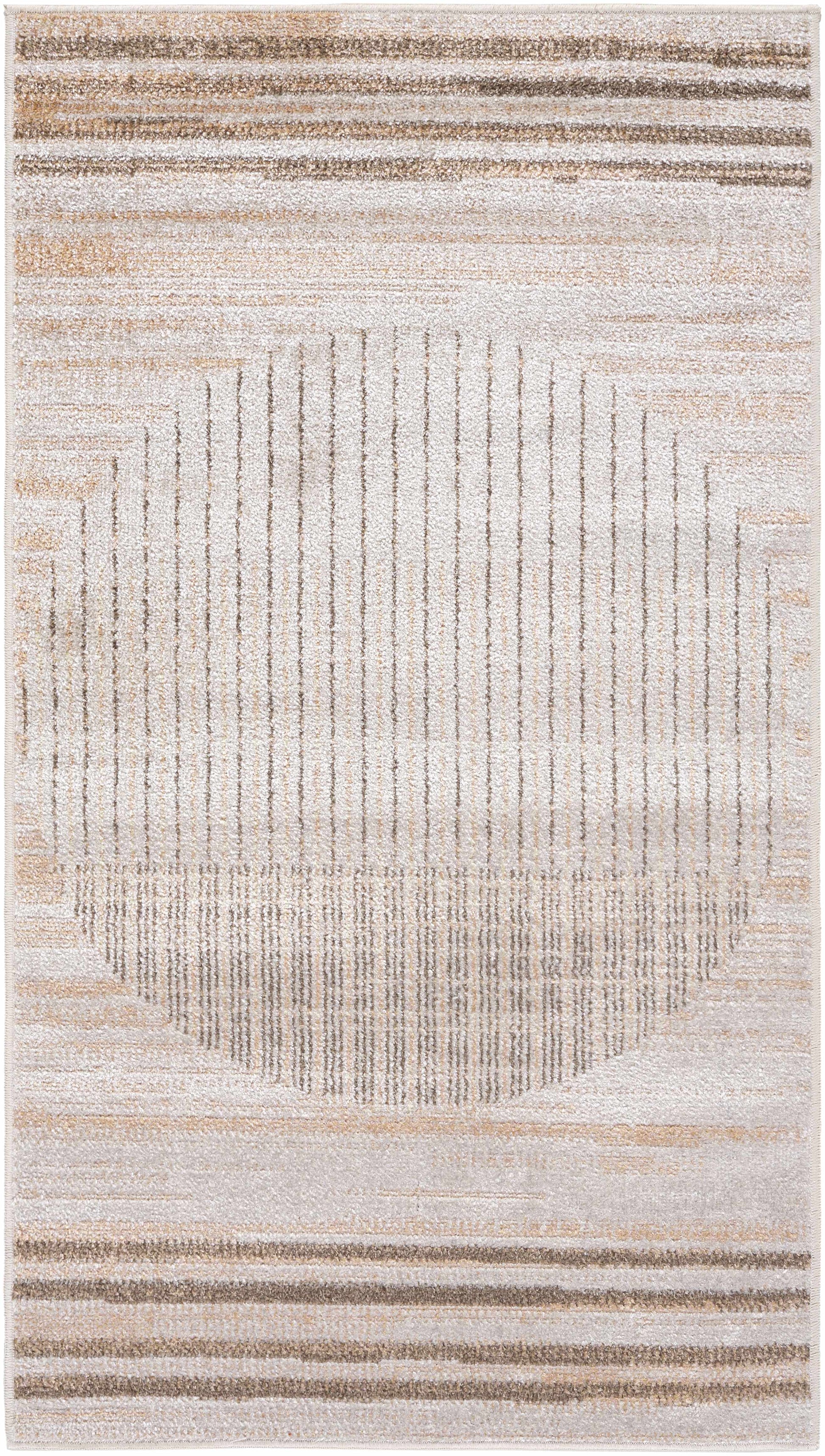 Textured area rug with geometric pattern in neutral colors