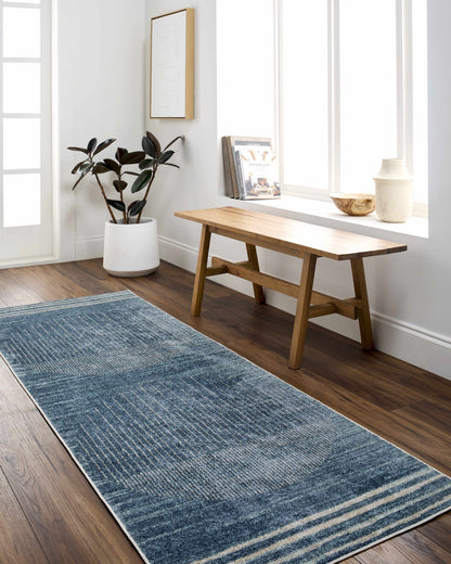 Thad Blue Washable Area Rug - Clearance.