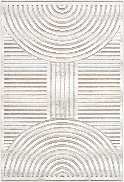 Deron Ivory 3D Rainbow Washable Rug