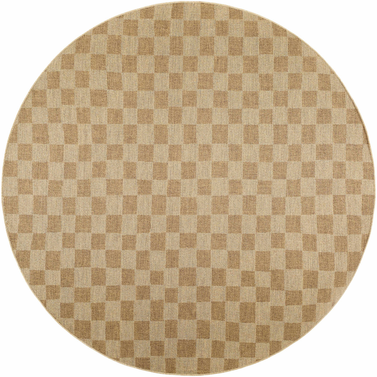Kuval Checkered Brown Outdoor Rug.