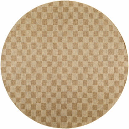Kuval Checkered Brown Outdoor Rug.