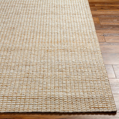 Riki Cream Jute-Wool Blend Rug.