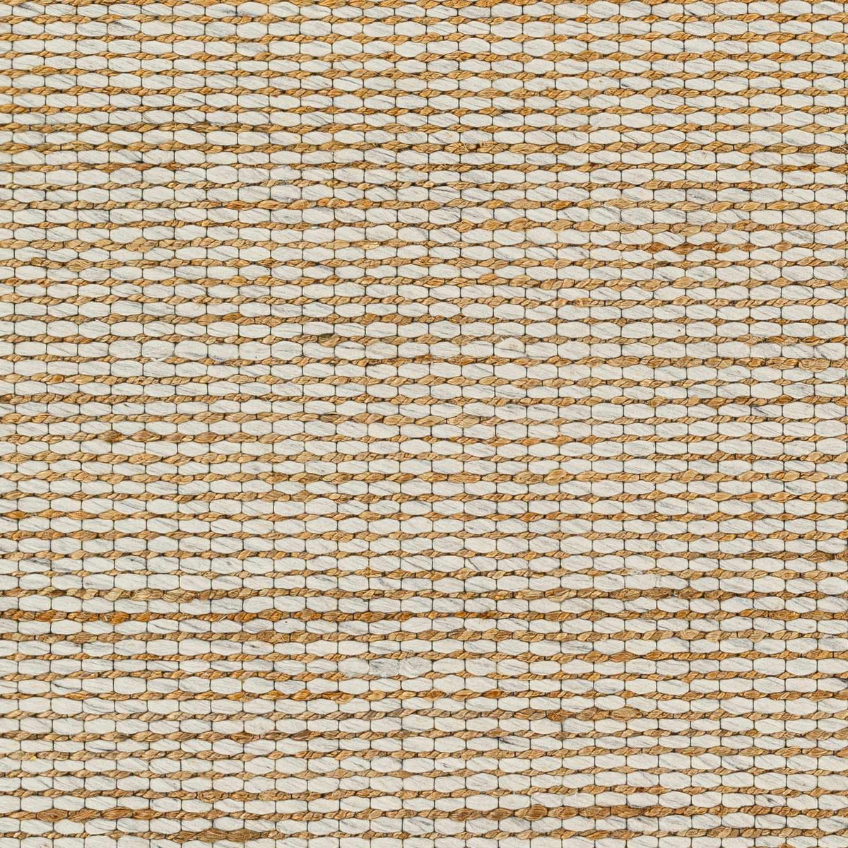 Riki Cream Jute-Wool Blend Rug.