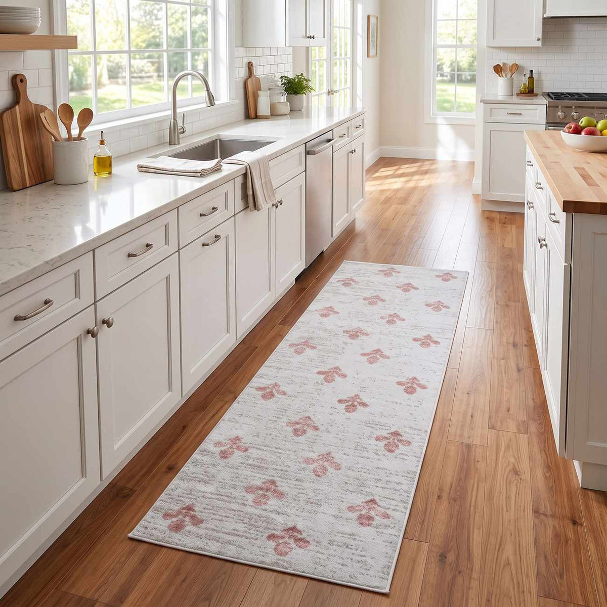 Kapono Floral Dusty Pink Area Rug