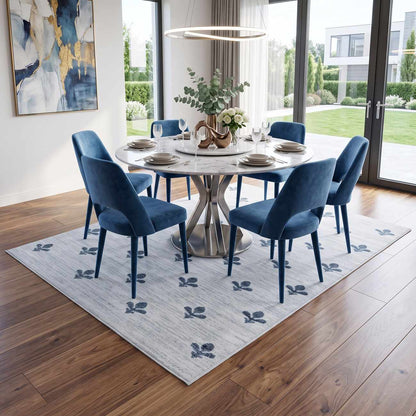 Kapono Floral Dusty Blue Area Rug