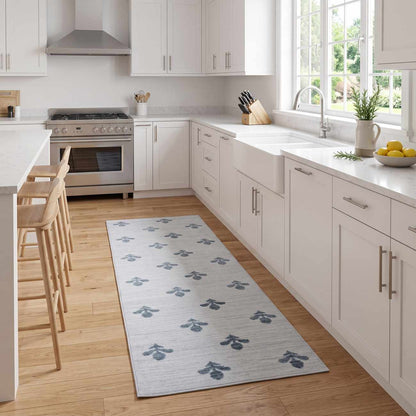 Kapono Floral Dusty Blue Area Rug