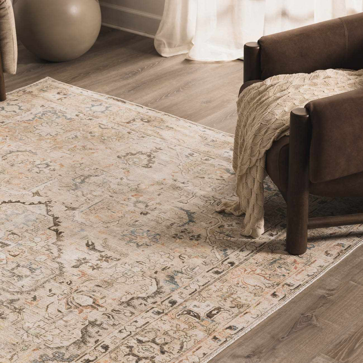 Standon Vintage Flat Pile Washable Rug