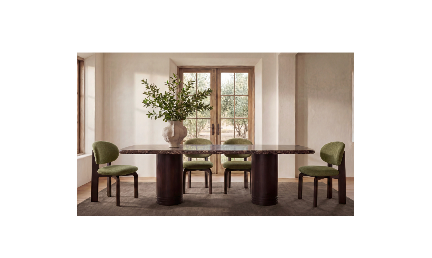 Sami Dining Chair Olive Set of Two.