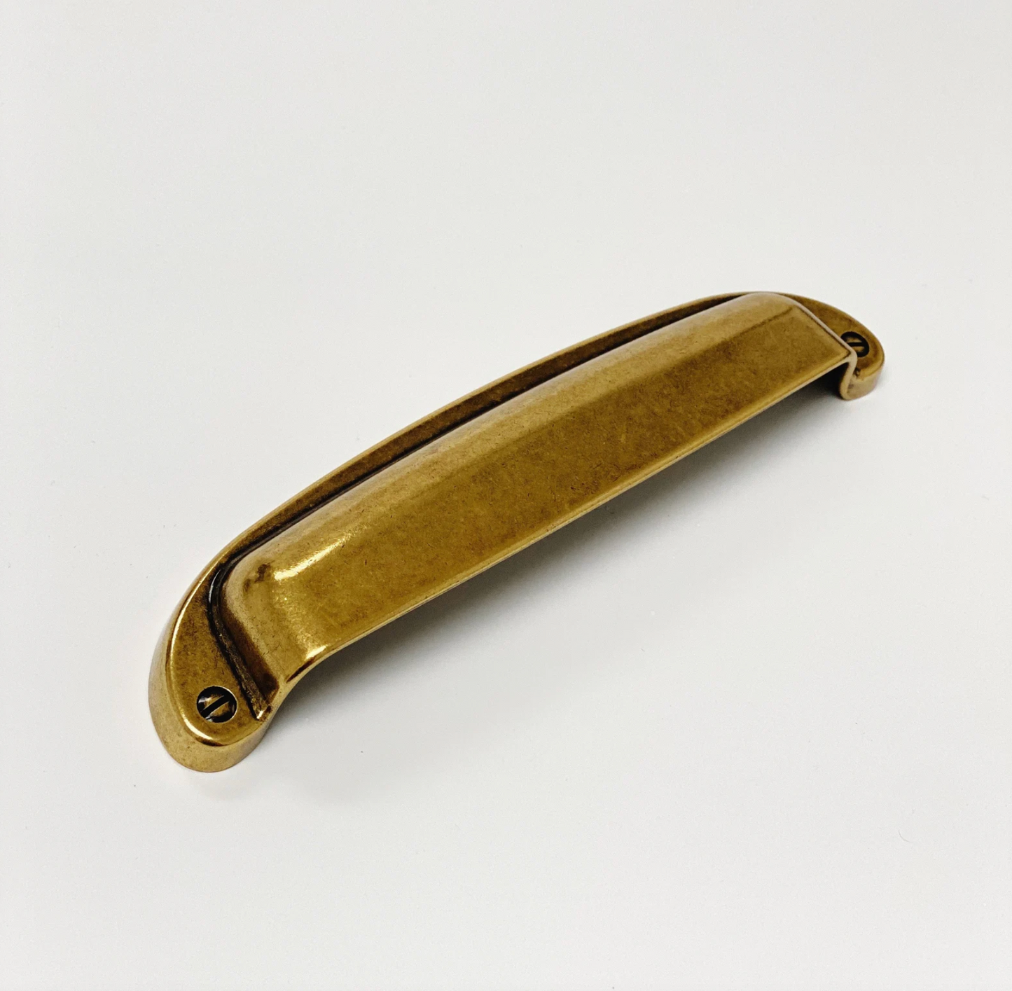 Drawer Cup Pull "Capri" in Antique Brass - Brass Cabinet Hardware