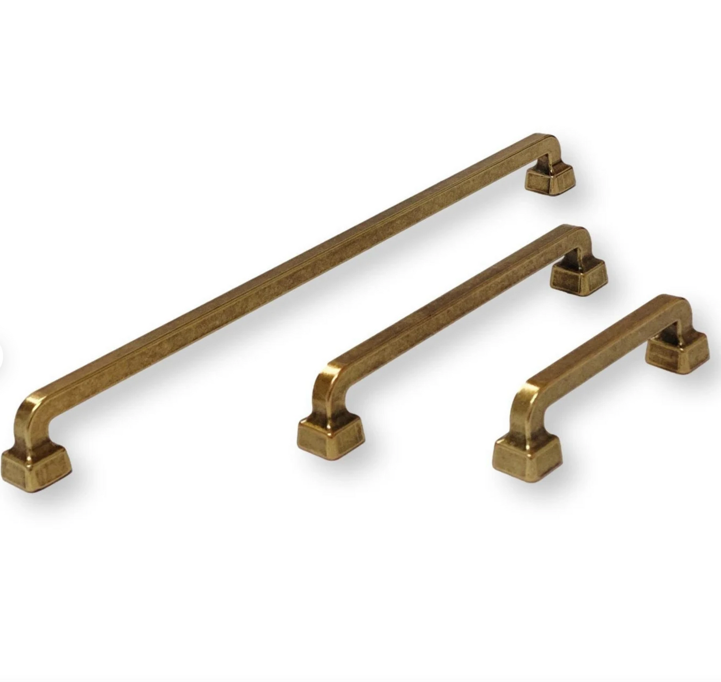 Mission Drawer Pull "Capri" in Antique Brass