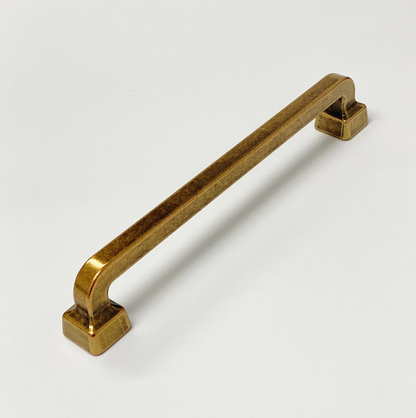 Mission Drawer Pull "Capri" in Antique Brass.
