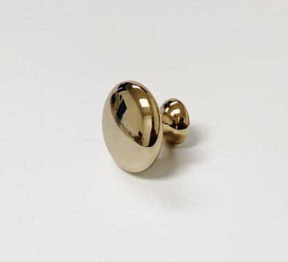 Polished Light Gold "Capri" Cup Drawer Pull, Ring Pull or Round Cabinet Knob. Finger Brass Pull