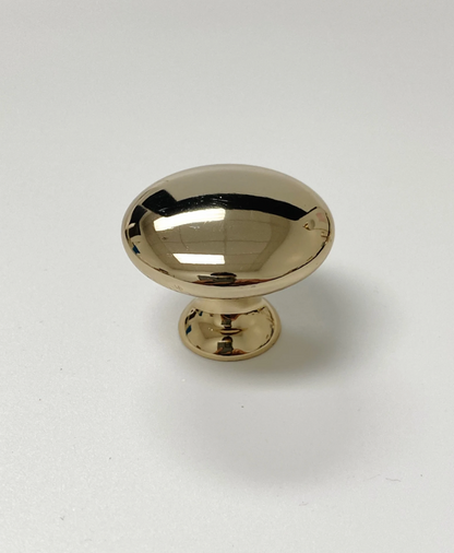 Polished Light Gold "Capri" Cup Drawer Pull, Ring Pull or Round Cabinet Knob. Finger Brass Pull