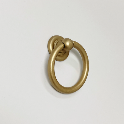 Round "Capri" Brushed Gold Cup Drawer Pull, Ring Pull or Cabinet Knob.