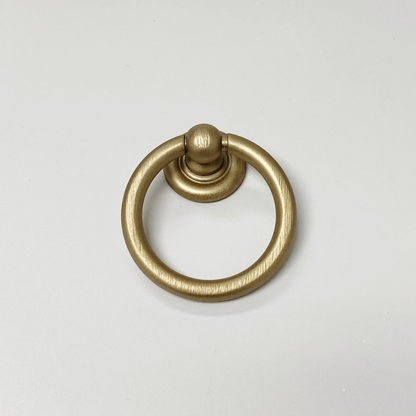 Round "Capri" Brushed Gold Cup Drawer Pull, Ring Pull or Cabinet Knob