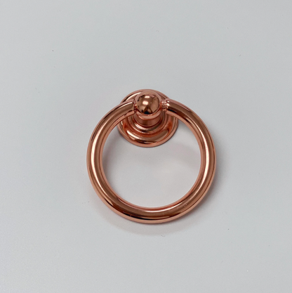 Polished Copper "Capri" Cup Drawer Pull, Ring Pull and Cabinet Knob