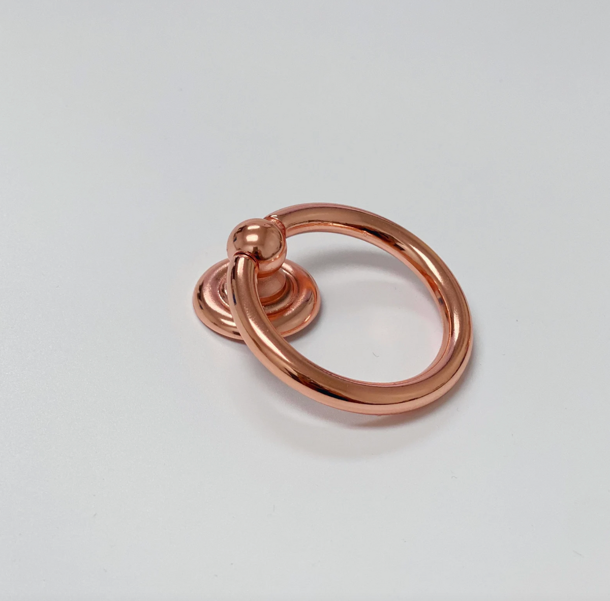 Polished Copper "Capri" Cup Drawer Pull, Ring Pull and Cabinet Knob.