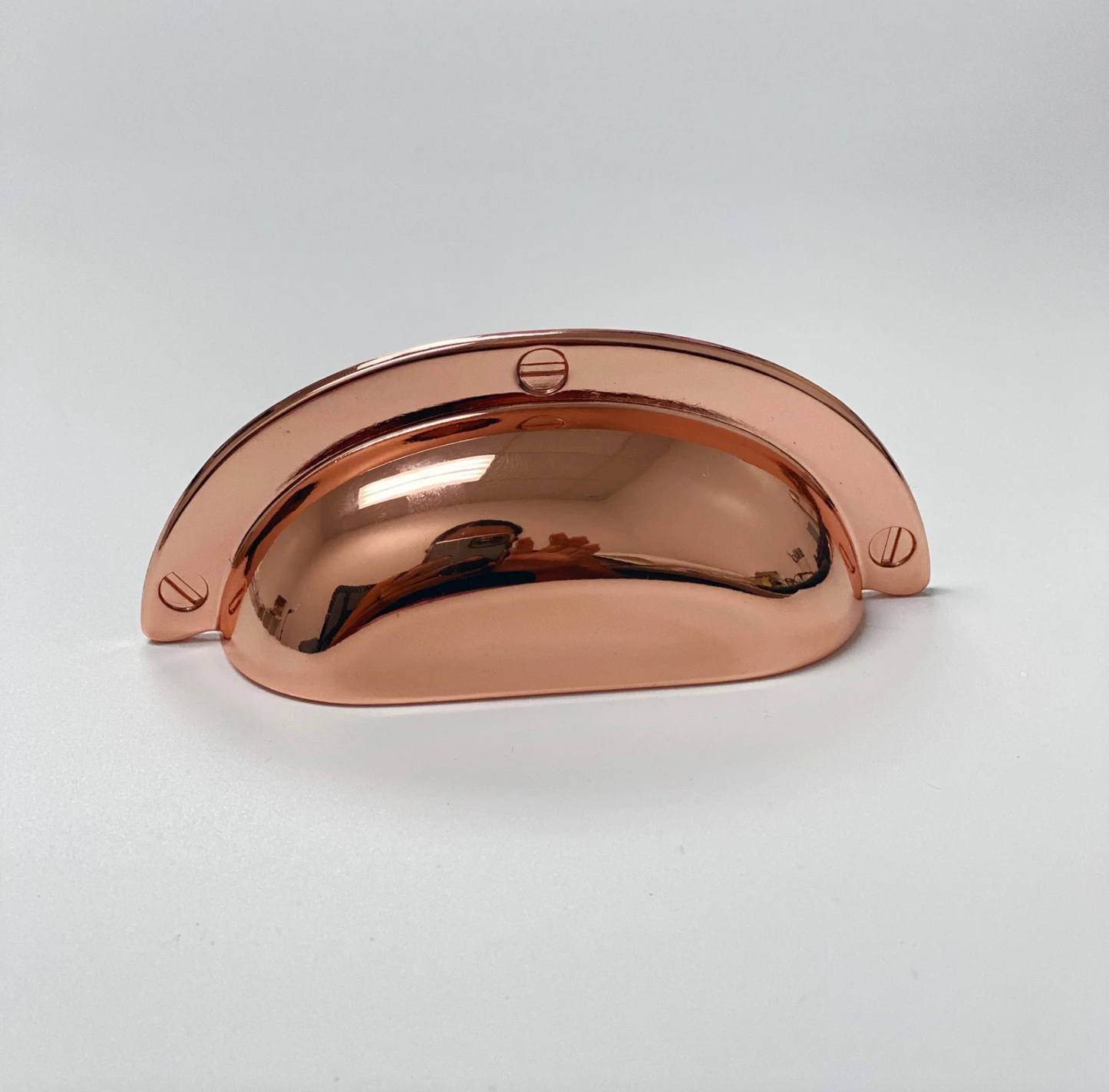 Polished Copper "Capri" Cup Drawer Pull, Ring Pull and Cabinet Knob
