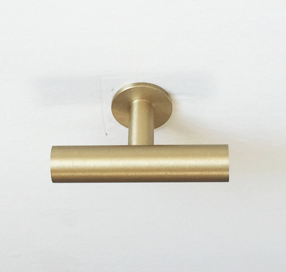 Lew's Round Bar Cabinet Knobs and Handles in Brushed Brass.