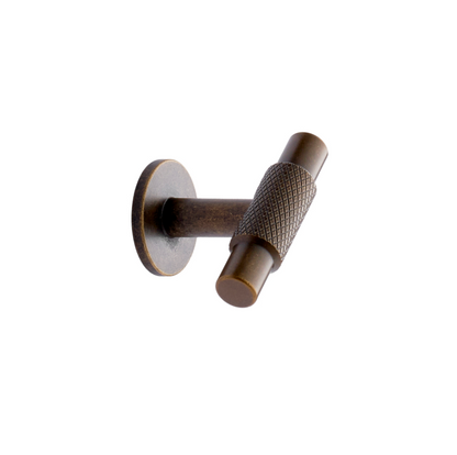 Knurled Backplate Antique Bronze "Manor" Knobs and Drawer Pulls