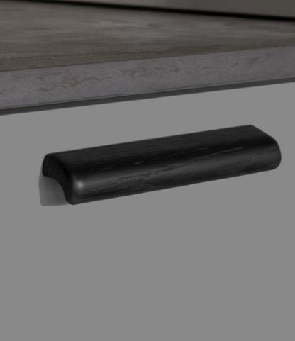Black Stained Oak "Glove" Wood Drawer Handles