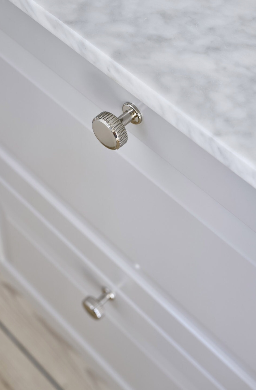 Polished Nickel "Villa" Fluted Cabinet Knobs and Pulls