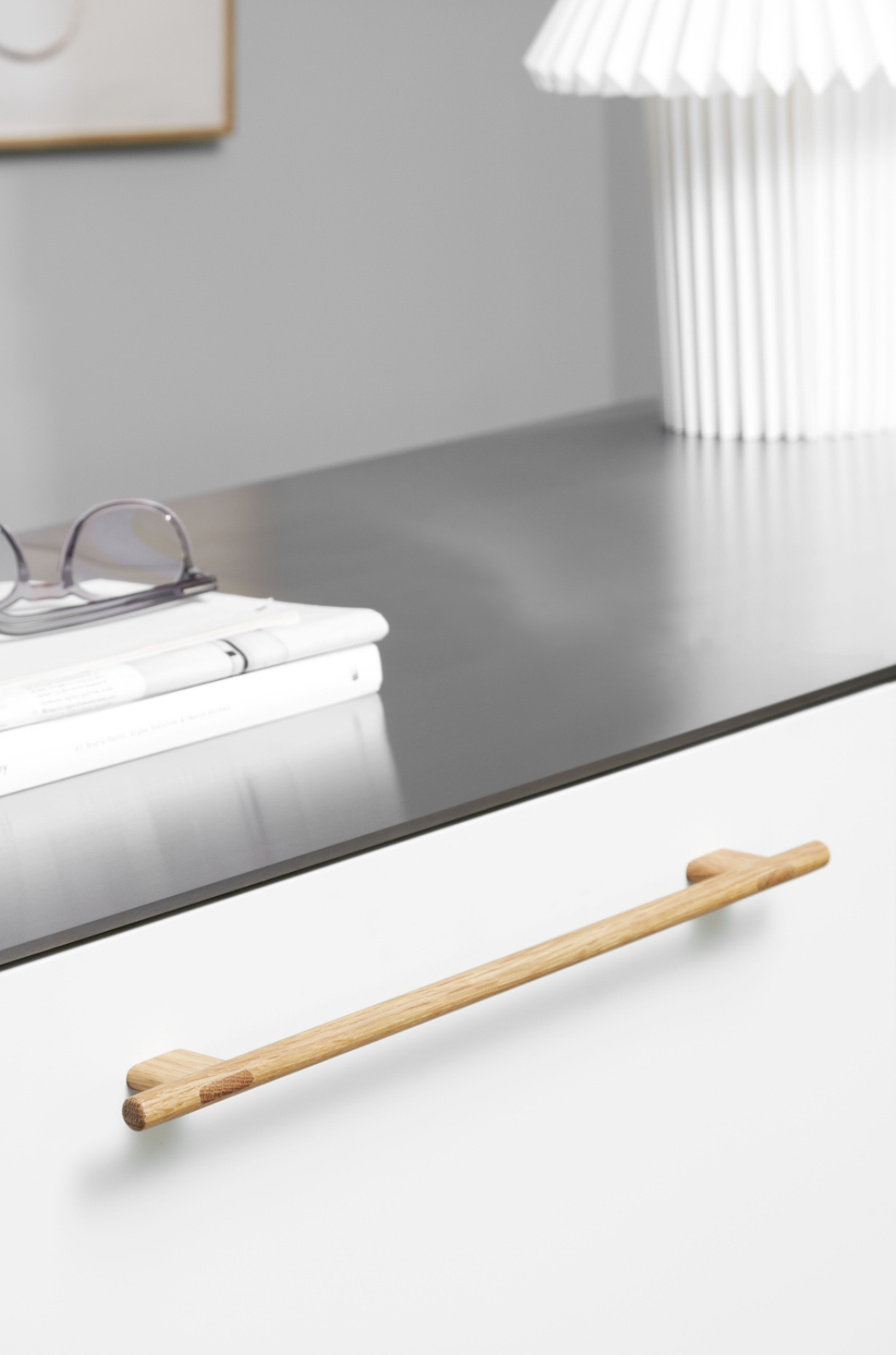 Lacquered Oak "Join" Wood Cabinet Knobs and Drawer Handles