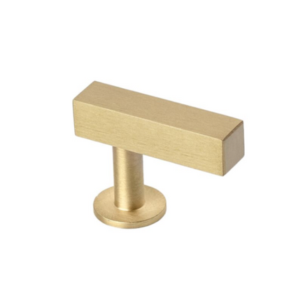 Lew's Square Bar Cabinet Knobs and Handles in Brushed Brass.