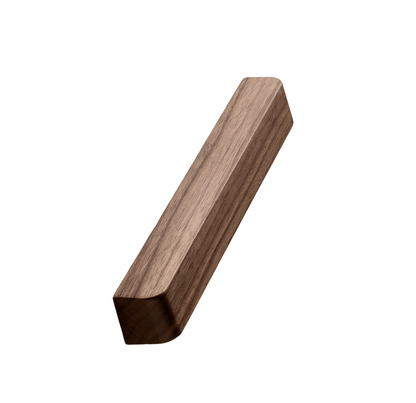 Walnut Wood "Degree" Cabinet Knob and Cup Drawer Pulls.
