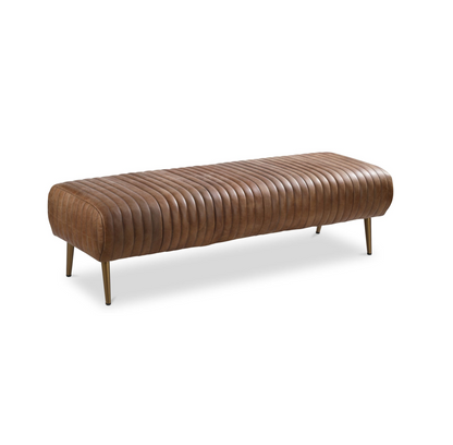 Endora Bench Open Road Brown Leather