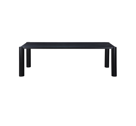 Post Dining Table Large Oak Black