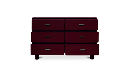 Jolene 6 Drawer Dresser Deep Red