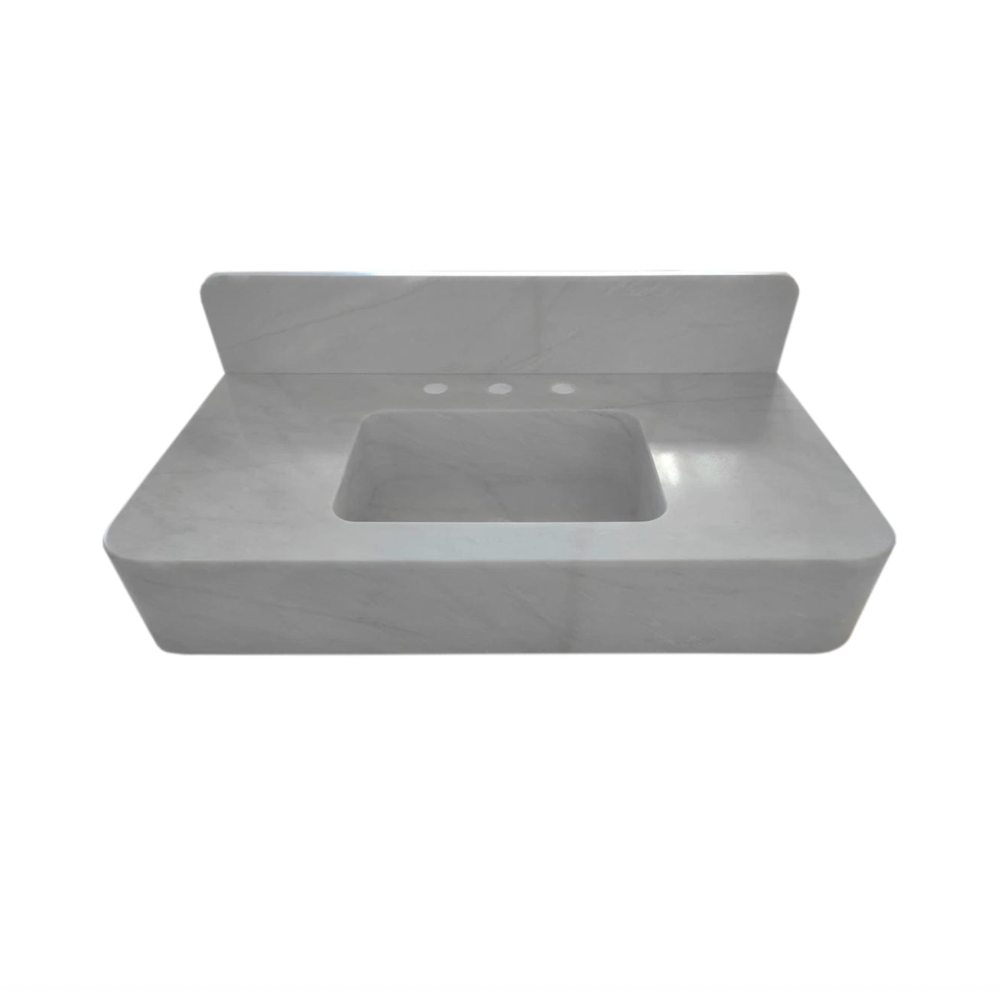 TCSC | Carrara White Marble Wall-mount Bathroom Sink with Backsplash (W)18" (L)36" (H)6"