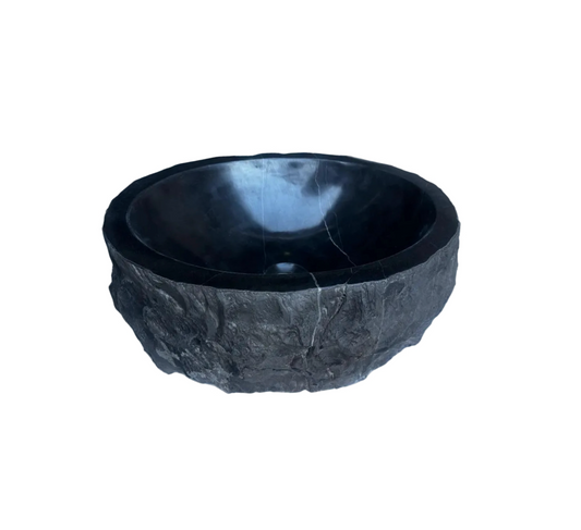 TCSC | Toros Black Rustic Marble Above Vanity Bathroom Oval Sink (L)17" (W)14" (H)6"