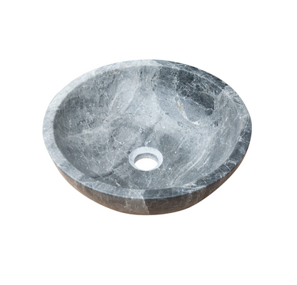 TCSC | Sirius Gray Marble Vessel Above Vanity Bathroom Sink Polished (D)15" (H)6"